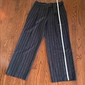Carolina Herrera Navy Pinstripe Trousers sz8